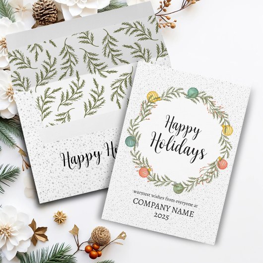 ハッピーホリデーズフェスティバルリース 企業の シーズンカード