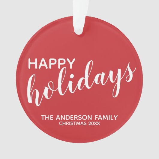 ハッピーホリデーズフェスティバルレッド オーナメント (正面)