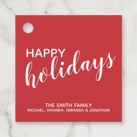 ハッピーホリデーズフェスティバルレッド フェイバータグ (正面)