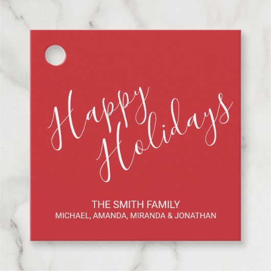 ハッピーホリデーズフェスティバルレッド フェイバータグ (正面)