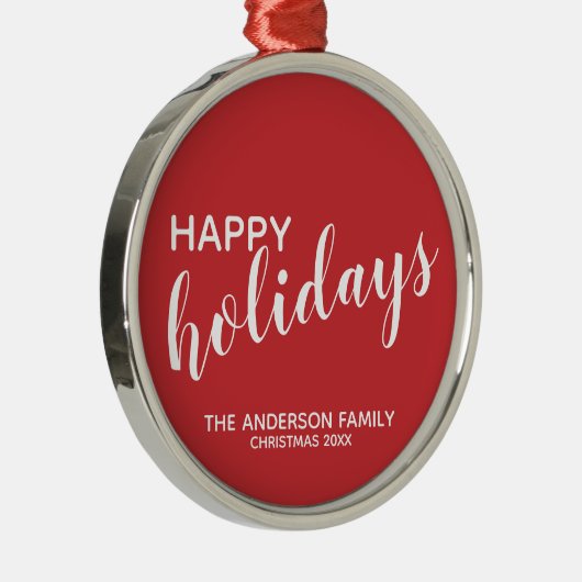 ハッピーホリデーズフェスティバルレッド メタルオーナメント (右)