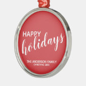 ハッピーホリデーズフェスティバルレッド メタルオーナメント (左)
