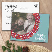 ハッピーホリデーズフォトお洒落 – ベリーリース シーズンポストカード