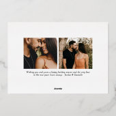 ハッピーホリデーズフォトとスタイリッシュ金ゴールド文字 箔シーズンカード (裏面)