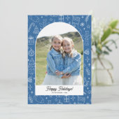 ハッピーホリデーズフォトアーチ、おもしろいドードルスケッチ シーズンカード (スタンド正面)