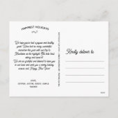 ハッピーホリデーズフォトアーチ、おもしろいドードルスケッチ シーズンポストカード (裏面)