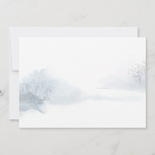 ハッピーホリデーズフォトウィンターウッドランドシーンキツネ シーズンカード (裏面)