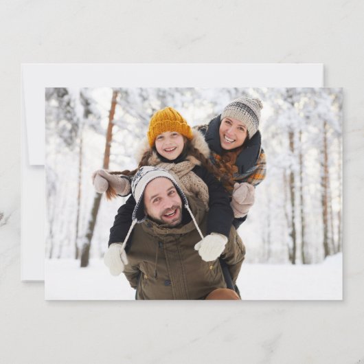 ハッピーホリデーズフォトウィンターキツネクリスマス シーズンカード (裏面)