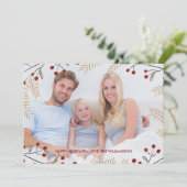 ハッピーホリデーズフォトウィンターボタニカルレッドベリー シーズンカード (スタンド正面)