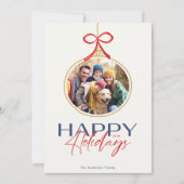 ハッピーホリデーズフォトオーナメントホリデーカード シーズンカード (正面)