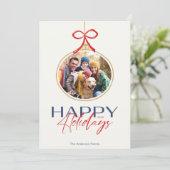 ハッピーホリデーズフォトオーナメントホリデーカード シーズンカード (スタンド正面)