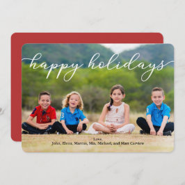 ハッピーホリデーズフォトカード（スクリプト付） 招待状
