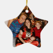 ハッピーホリデーズフォトギフト、星型クリスマス セラミックオーナメント (裏面)