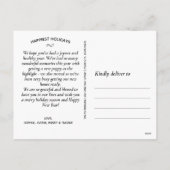 ハッピーホリデーズフォトクラシックおもしろいプライドモダン シーズンポストカード (裏面)