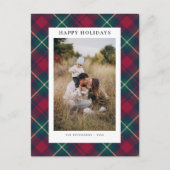 ハッピーホリデーズフォトクラシックおもしろいプライドモダン シーズンポストカード (正面)