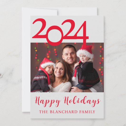 ハッピーホリデーズフォトクリスマスカード シーズンカード (正面)
