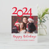 ハッピーホリデーズフォトクリスマスカード シーズンカード (スタンド正面)