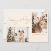 ハッピーホリデーズフォトクリスマスカード |ボホモダン 招待状 (正面)