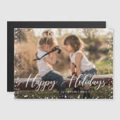 ハッピーホリデーズフォトクリスマスマグネティックカード (正面/裏面)