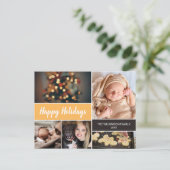 ハッピーホリデーズフォトクリスマスマスタード シーズンポストカード (スタンド正面)