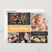 ハッピーホリデーズフォトクリスマスマスタード シーズンポストカード (正面/裏面)
