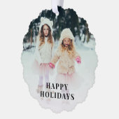 ハッピーホリデーズフォトクリスマス オーナメントカード (左)