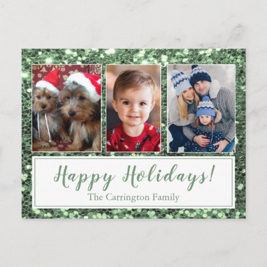 ハッピーホリデーズフォトクリスマス ポストカード (正面)