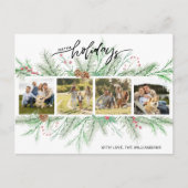 ハッピーホリデーズフォトコラージュウッドランドパインブリューズ ポストカード (正面)