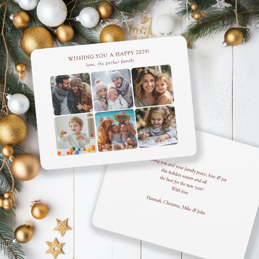 ハッピーホリデーズフォトコラージュクリスマス シーズンカード