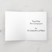 ハッピーホリデーズフォトコラージュクリスマス 箔シーズンカード (内側レイダウン)