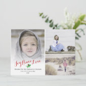 ハッピーホリデーズフォトコラージーホリージョイピースラブ シーズンカード (スタンド正面)