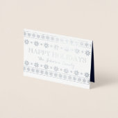 ハッピーホリデーズフォトスノーピンクブルースカンジナビアン 箔カード (正面)