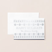 ハッピーホリデーズフォトスノーピンクブルースカンジナビアン 箔カード (封筒付き正面)