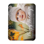 ハッピーホリデーズフォトスノーフレークスクリスマス マグネット (縦)