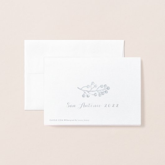 ハッピーホリデーズフォトトインデナーピンクローズリース 箔カード (裏面封筒付き)