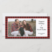 ハッピーホリデーズフォトバ素朴ッファローチェックプレイド シーズンカード (正面)