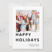 ハッピーホリデーズフォトビジネスロゴQRクリスマス シーズンカード (正面)