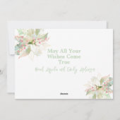 ハッピーホリデーズフォトピンク金ゴールドパステルポインセチア シーズンカード (裏面)