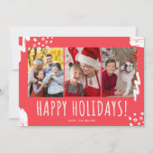 ハッピーホリデーズフォトファミリークリスマス シーズンカード (正面)