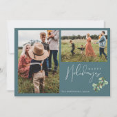 ハッピーホリデーズフォトファミリークリスマス シーズンカード (正面)