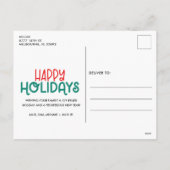 ハッピーホリデーズフォトファミリークリスマス シーズンポストカード (裏面)