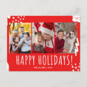 ハッピーホリデーズフォトファミリークリスマス シーズンポストカード (正面)