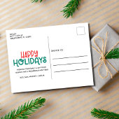 ハッピーホリデーズフォトファミリークリスマス シーズンポストカード