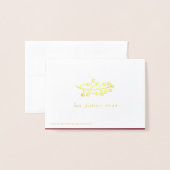 ハッピーホリデーズフォトファミリーコラージュブルゴーニュ金ゴールド 箔カード (裏面封筒付き)