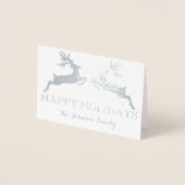 ハッピーホリデーズフォトファミリートナカイPink Rose 箔カード (正面)