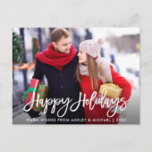 ハッピーホリデーズフォトブモダンラシスクリプト ポストカード (正面)