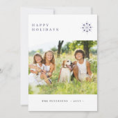 ハッピーホリデーズフォトミニマルモダンタイポグラフィ シーズンカード (正面)