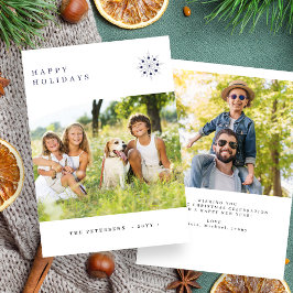 ハッピーホリデーズフォトミニマルモダンタイポグラフィ シーズンカード
