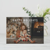 ハッピーホリデーズフォトモダントレンディークリスマス シーズンカード (スタンド正面)