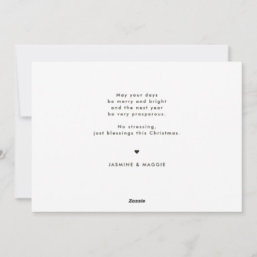 ハッピーホリデーズフォトモダントレンディークリスマス シーズンカード (裏面)